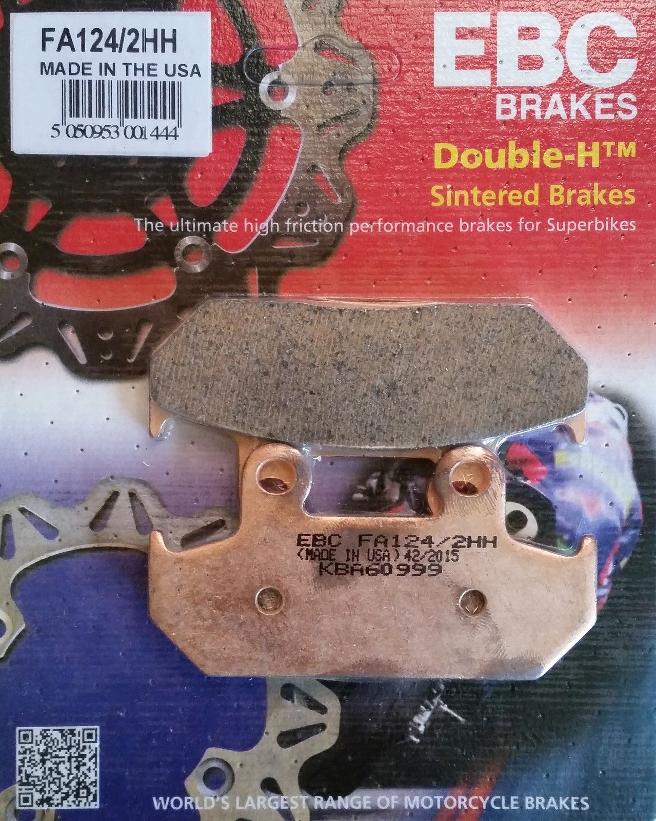 EBC Brakes Double-H Sintered Superbike Brake Pads Front - FA124/2HH EBC Brakes Double-H Sintered Superbike Brake Pads Front - FA124/2HH
